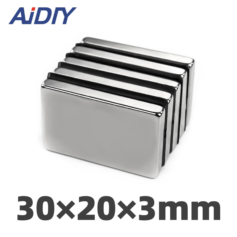 

AI DIY 5/10/50 Pcs 30 x 20 x 3mm N35 Neodymium Magnet Super Strong Power Rectangular Rare Earth Magnet Block 30 * 20 * 3mm