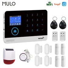 Détecteur de fumée et d'incendie sans fil Tuya, kit de capteurs de contrôle à distance avec application, SIM/GSM, Smart Life PG103