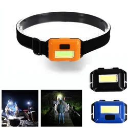 Mini lampe frontale étanche à LED COB, 3 Modes d'éclairage, sans batterie, idéal pour le Camping, la pêche ou les activités nocturnes en plein air 