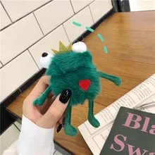 Осенние и зимние модели плюшевые короны Лягушка принц для Airpods 2 Чехол беспроводной Bluetooth гарнитура Набор милый мягкий корпус коробка