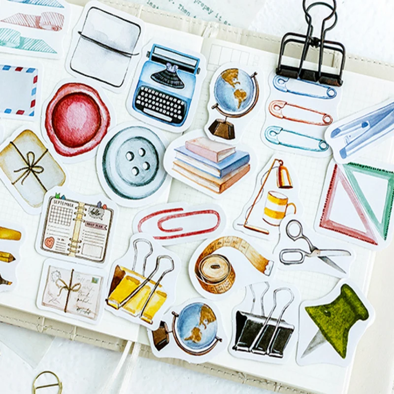 46 шт./кор. Горячие Момо серии мини наклейки в коробках дневник клейкий альбом Скрапбукинг декоративные стикеры сделай сам - Цвет: Stationery Things