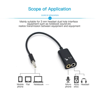 

3.5mm Stereo Audio Male To Earphone Splitter Headset Microphone Adapter For IPhone 6 6s 6 Plus PC Splitters