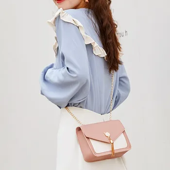 

new handbag PU Small Square Bag Patchwork bags for women 2019 Cover Fringe Messenger Bag Cat Mobile Phone Bag sac a main femme