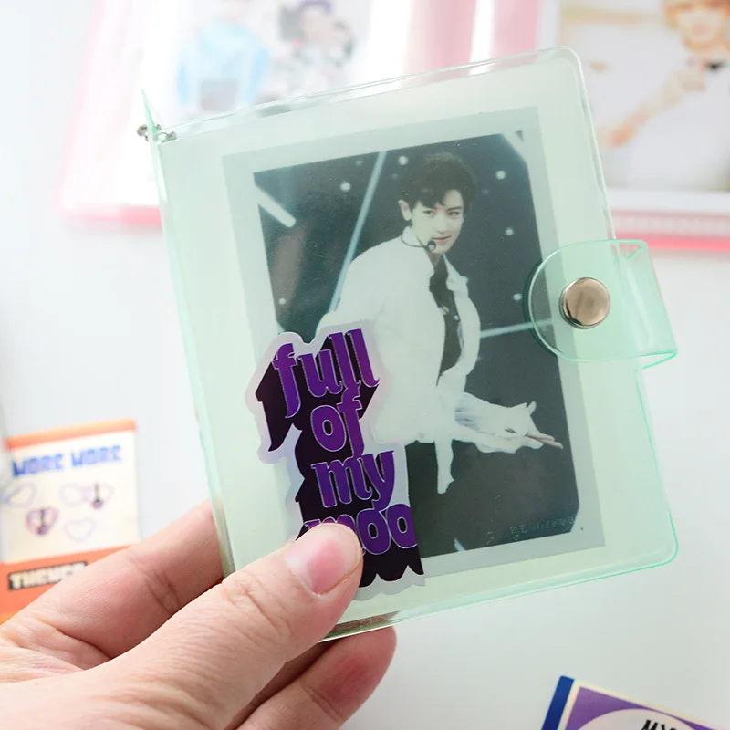 36 Pockets Glitter Jelly Color Photo Album for Mini Photo Sticker & Name Card 3 Inch 6.5 x 8.9cm Photos