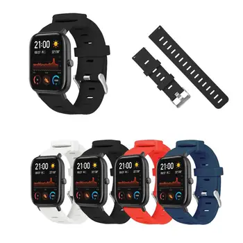 

Fashionable Personality Watchband Casual Flat Head Monochrome Silicone Replacement Watch Strap For Amazfit Gts Watch