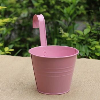

Garden Flower Pots Balcony Hanging Planter Iron Bucket Holders Home Decor For Succulent Plant Growing, Bonsai Growing