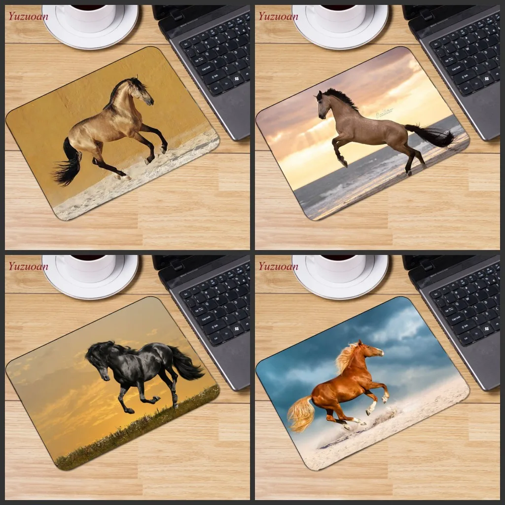 Yuzuoan Speed Horse Game Player Natural Rubber Non-slip Small Mouse Pad Can Be Customized Seams 18X22cm PC Mousepad