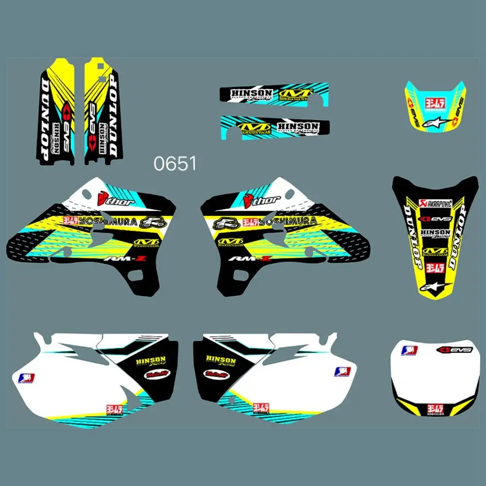 

New Full Graphics Decals Stickers Custom Number Name Glossy Bright Stickers Waterproof for YAMAHA YZ250F YZ450F 2003-2005