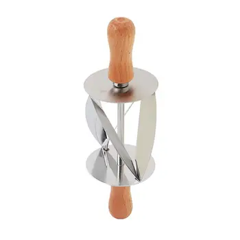

Rolling Cutter For Making Croissant Stainless Steel use Dough Easy Bread Wooden Baking Tool Kitchen Pastry Handle Wheel J7H7