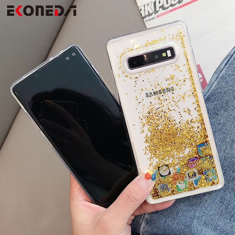Чехол EKONEDA с жидкими блестками для Samsung Galaxy S8 S9 S10 S20 Plus Ultra Note 8 9 10 S10e чехол