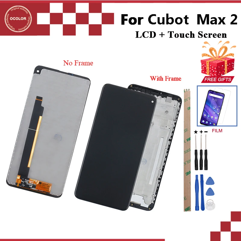 Ocolor для Cubot Max 2 ЖК-дисплей и сенсорный экран+ рамка+ пленка в сборе 6," для Cubot Max 2 замена экрана с инструментами