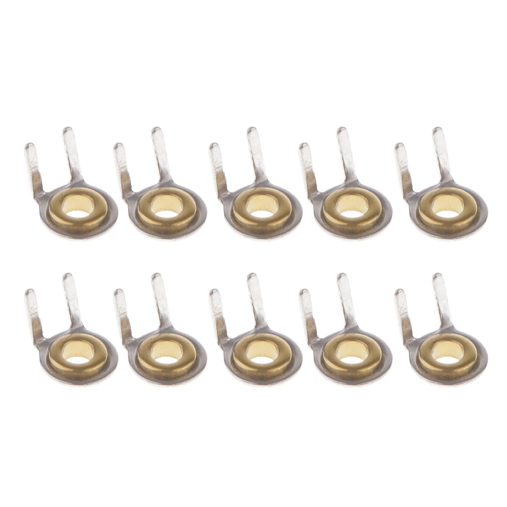 10 Pieces Stainless Steel Double Leg Fishing Rod Guides Tips Ring Repair Kit Inner Diameter 2mm DIY Rod Building Accessories
