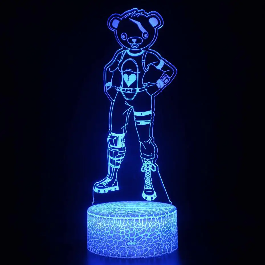 3d лампа очаровательный рисунок для детей игрушки корейский столик лампа дистанционный сенсорный USB детская настольная лампа ночник макияж настольная лампа - Цвет абажура: 7 Color Change