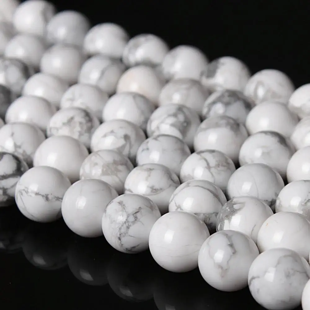 

Natural Round Howlite Magnesite Gemstone Loose Beads 4 6 8 10 12mm For Necklace Bracelet DIY Jewelry Making 15inch Strand