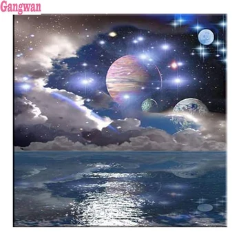 

Full diamond embroidery planet Earth landscape diamond mosaic picture rhinestones diy 5D diamond painting cross stitch kit decor