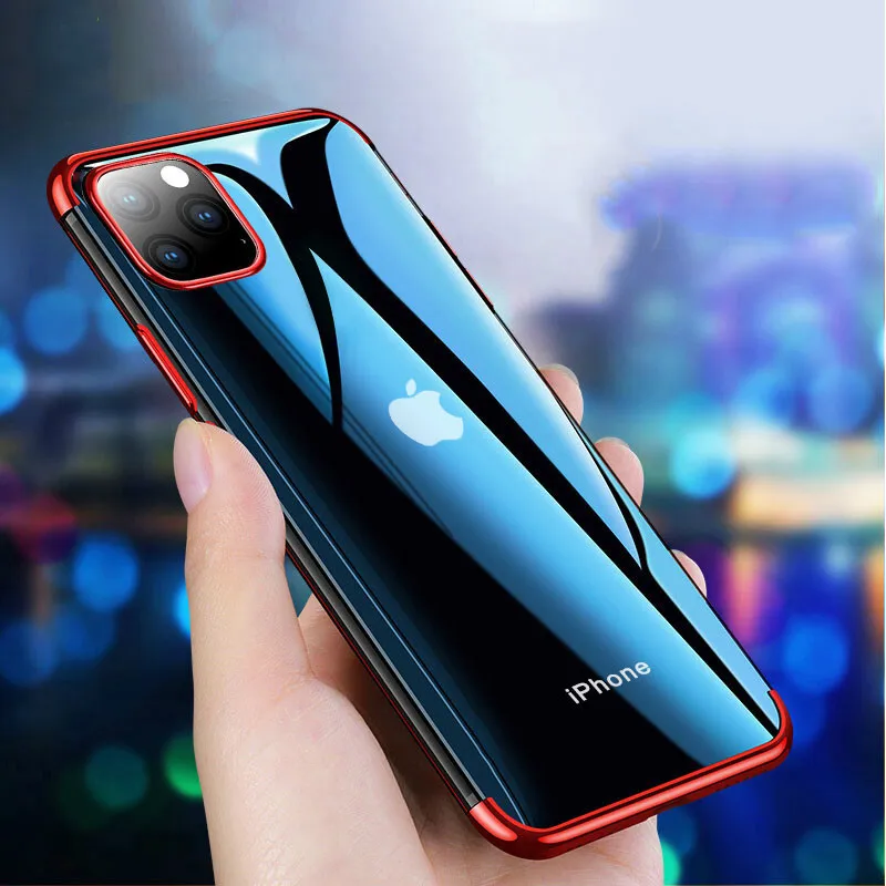 

For iPhone 11 7 8 Plus Case Laser Plating Luxury TPU Soft Clear Cover For iPhone 11 Pro Max 2019 X XR XS Max Bright Crystal Case