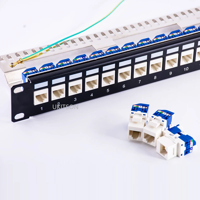 Suporte de Internet Painel de Remendo sem Ferramentas com 24 Soquete para 19 Plugues Ferramenta-livre Keystone Jack Módulo Polegada Rackmount Cat6 Rj45 - Image 4
