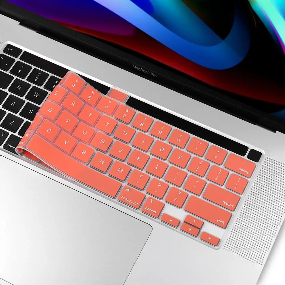 living coral Чехол для клавиатуры для нового Macbook Pro 16 модель A2141 США введите Английский алфавит силиконовый защитный чехол для клавиатуры - Цвет: living coral
