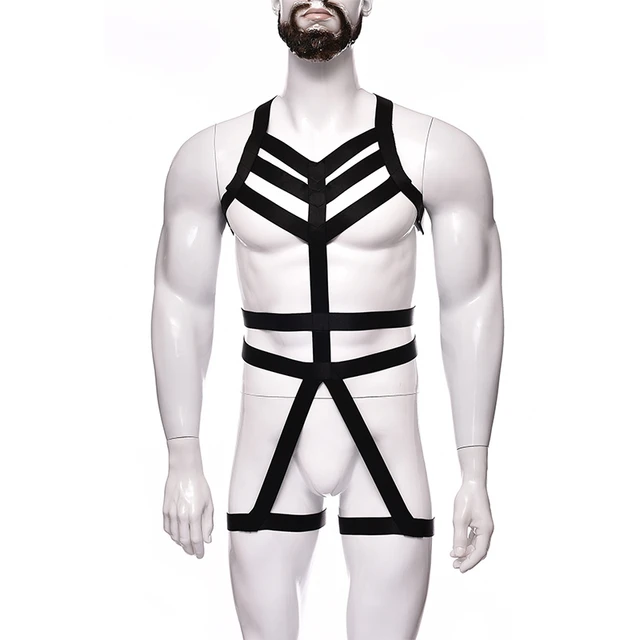 Male Men Elastic Full Body Chest Harness Belt Sexy Lingerie Cosplay Body  Harness Body Cage With Leg Garter Straps Club Costumes - Garters -  AliExpress