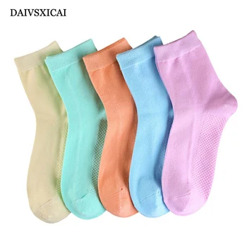 

4Pairs/lot=8Pieces Candy Color Socks Ladies Autumn Winter Solid Color Massage Bottom Fashion Female Cotton Socks