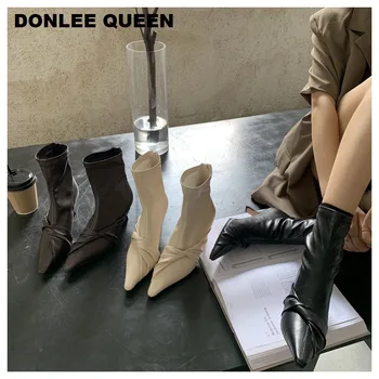 

2020 New Autumn Ankle Boots For Women Winter Shoes Brand Female Boots Thin Heel Zipper Simple Casual Shoes Women Chelsea Booties