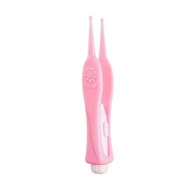 pink Детские ушные клипсы для носа, Детский Светильник для чистки ушей, пинцеты для чистки ушей, инструмент с светильник - Цвет: pink