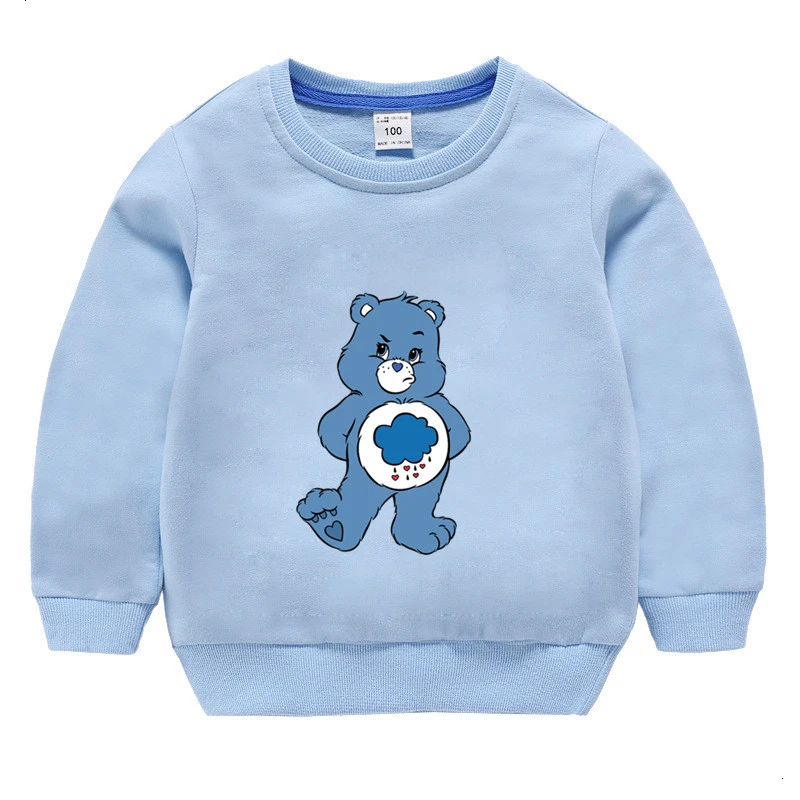 Одежда для мальчиков и девочек Care Bears забавные скрещивающиеся цвет детское модное осеннее топы с круглым вырезом; футболки с изображением мультипликационных персонажей для детей футболка детская толстовка - Цвет: as picture