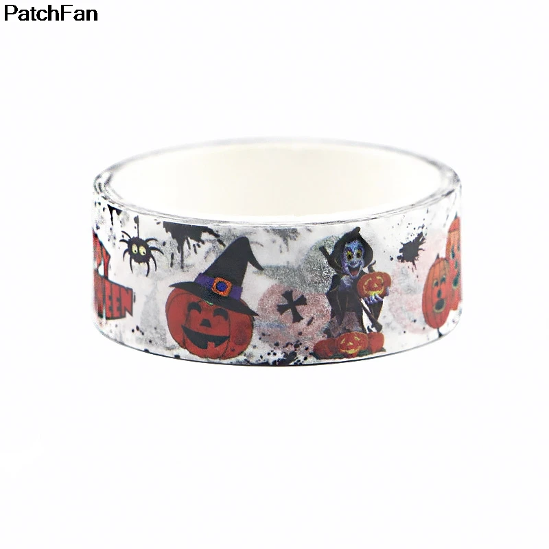 Patchfan Хэллоуин тема Панк DIY Скрапбукинг дети клей васи маскирующая Лента Печатный узор наклейки Школьные принадлежности A2470