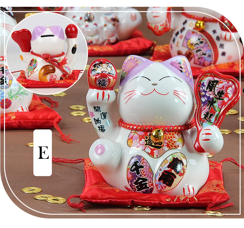 5 дюймов керамика Maneki Neko орнамент Lucky Cat Копилка японская Фортуна кошка фэн шуй статуэтка свадебный подарок