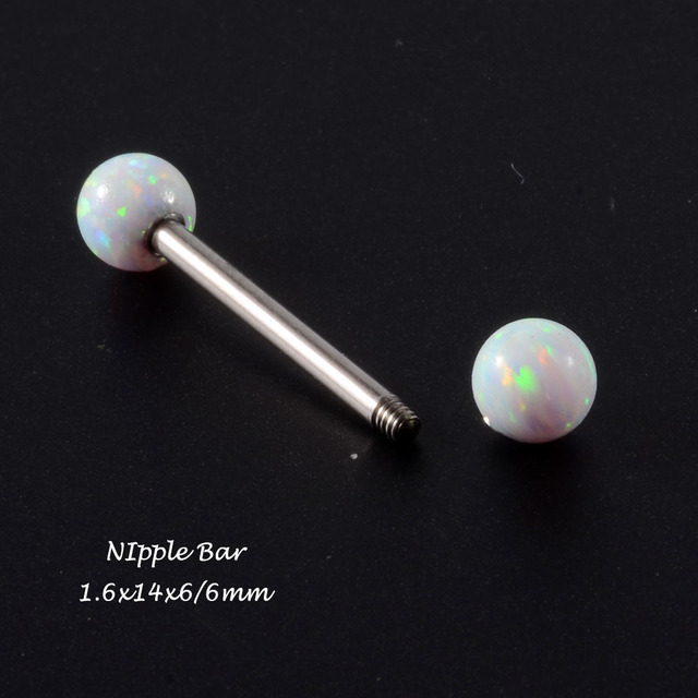 Surgical Steel Opal Stone Nose Stud Septum Clicker Rings Lip Ear Tragus Cartilage Helix Lobe Earrings Piercing Body Jewelry