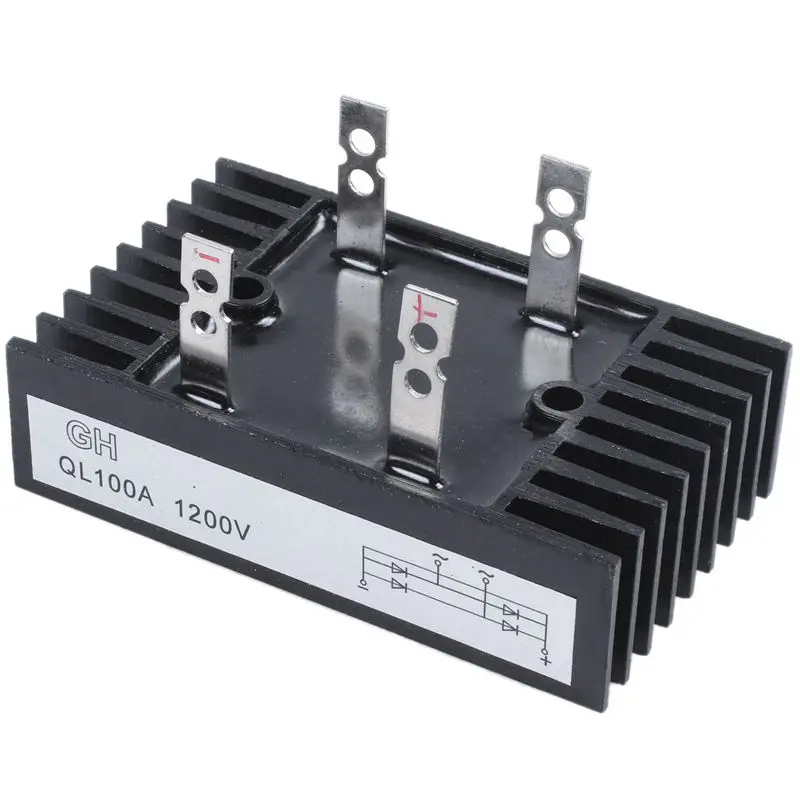 

100A 1200V Single Phase Diode Bridge Rectifier -QL 100A 1200V 100 x Rivets/20 x Rivets