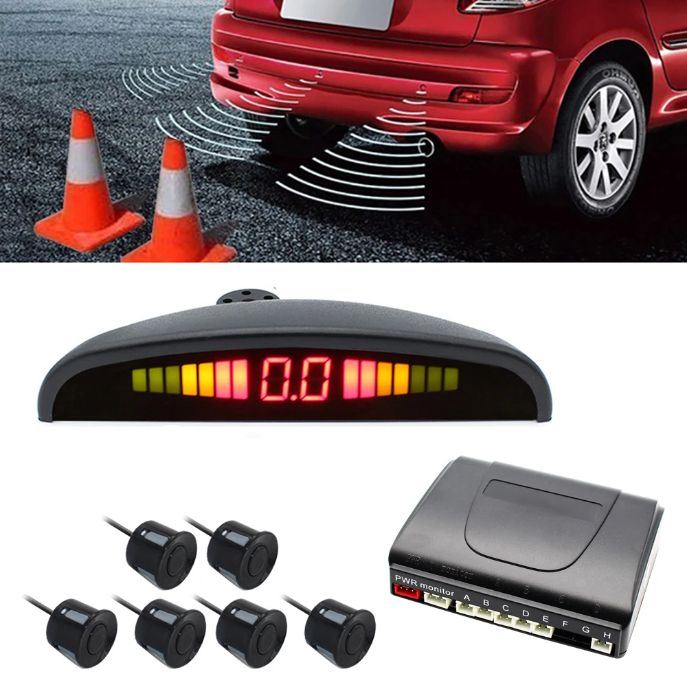 Driintel Автомобильный парктроник светодиодный датчик парковки с 6 датчиками s