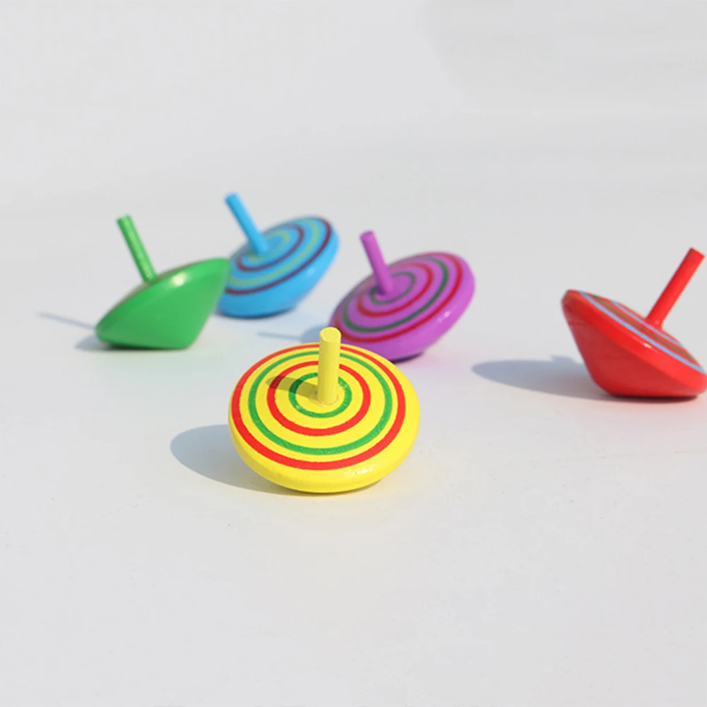 4 шт деревянные классические красочные спиннинг Топы развивающие Дети стресс игрушка для снятия стресса