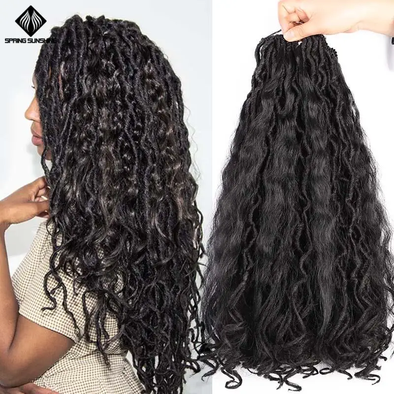Ombre Русалка искусственный Locs 20 дюймов 18 прядей плетеные волосы богемные косы
