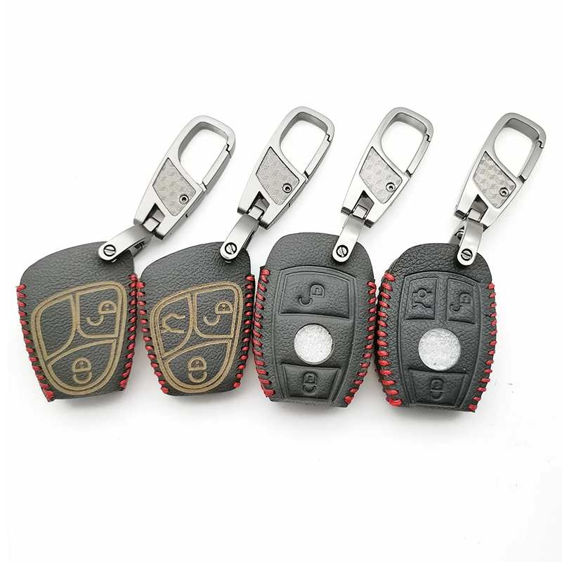 Newest Hot Sale Car Key Cover Leather Case Keychain for Mercedes Benz AMG BGA W C B R A S E Classe CLS CLK SLK CL Remote Holder |