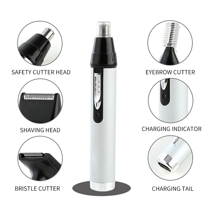 Rechargeable Nose Hair Trimmer Ear Trimer Electric Ear Nose Hair Removal Hair Razor Epilator Men Nose Clippers Shaver