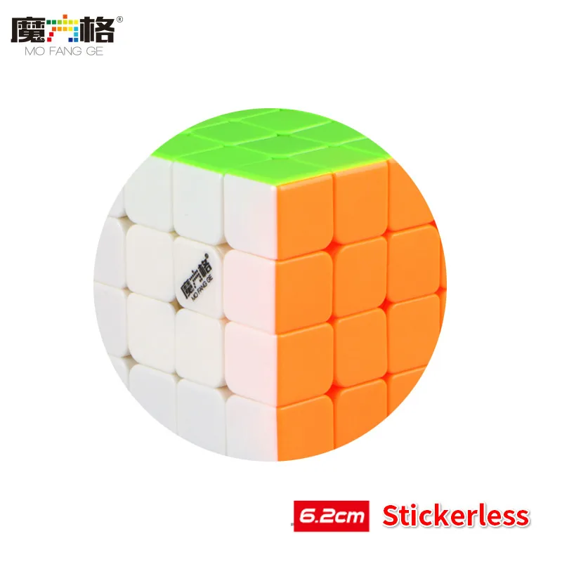 62mm Stickerless Новейший Mofangge Thunderclap 4 слоя 4x4x4 скоростной куб 6,2 см или 6,0 см магический куб скоростная головоломка Qiyi кубики Прямая поставка - Цвет: 62mm Stickerless