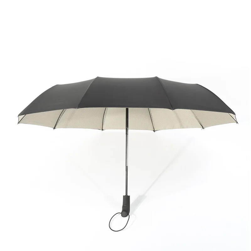 

A Generation of Fat Three Folding Fully Automatic Double Layer Business All-Weather Umbrella Windproof College Style qi che san