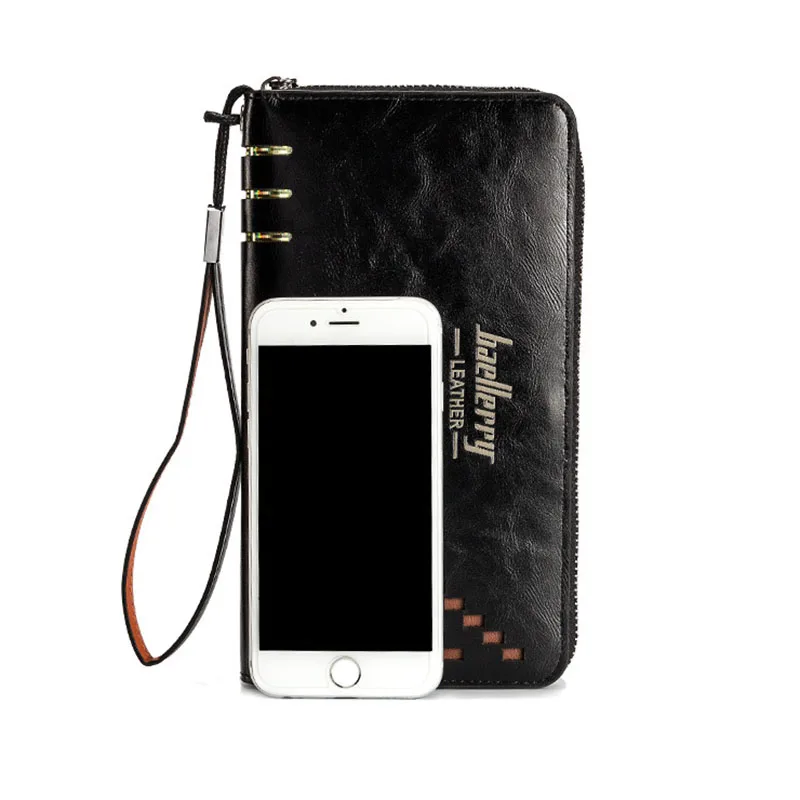 Baellerry 2020 Luxury Leather Men's Wallet Long High Quality Purse Male Coin Pocket Card Holder Large Capacity Money Bag for Men