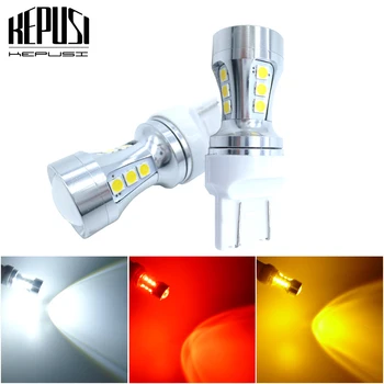 

2x 7443 7444 T20 W21/5W LED Light Brake Light Stop Rear Bulb Backup Reserve Light led Auto Turn Signal Lamp DRL Amber/Red/White