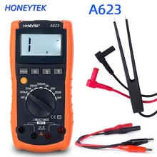 HONEYTEK цифровой измеритель индуктивности тестер Измеритель LC lcd подсветка тестер индуктивности Цифровой с фонариком удержания данных