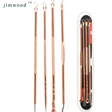 4 шт./лот розовое золото инструмет для удаления черных точек инструмент удаление акне черный средство для удаления пятен комплект Чистка Пор, приспособление для очистки чистки пор уход за ухом