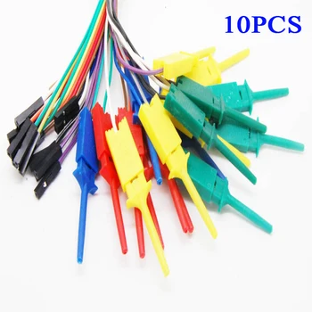 

10pcs Test Hook Clip Logic Analyser Dupont Female Cables Household Working Electronic Testing Probes Test Clips For Logic Analys