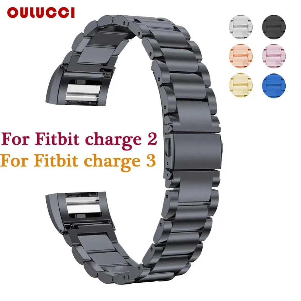 

OULUCCI Stainless Steel Band for Fitbit Charge 2 Replacement Wristband Strap for Fitbit Charge 3 Watchband