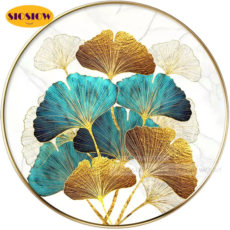New Chinese Style 5D DIY Diamond Painting Ginkgo Biloba Leaf Full drill round Set Daimond Embroidery Cross Stitch Kit Decor Home | Дом и сад