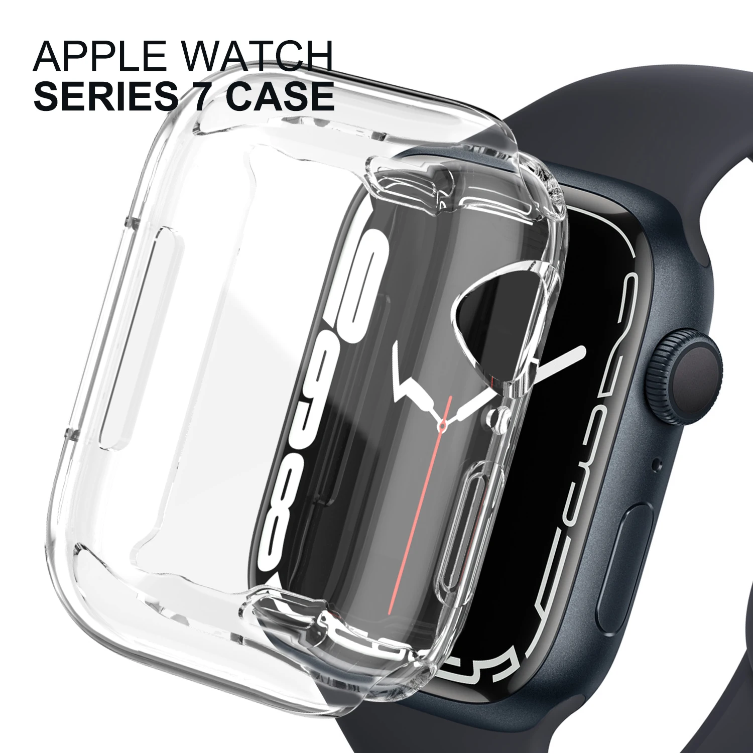 Защитный чехол для Apple Watch серии 7 41 мм 45 Мягкий бампер из ТПУ полная защита экрана