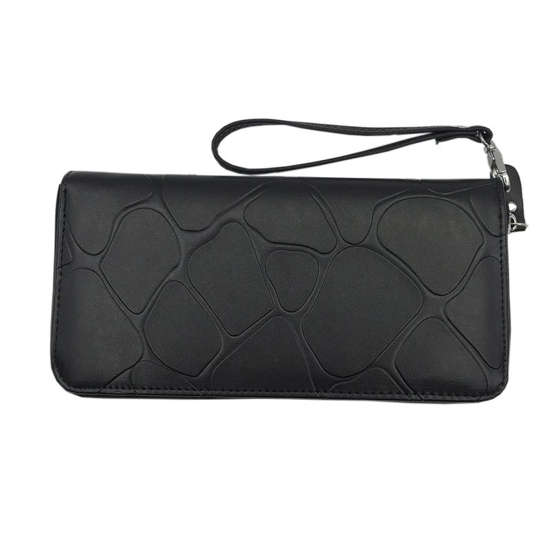 

2019 Stone Pattern Zipper Long Leather Women Wallet Luxury Brand Desigher Female Purse With Loop Clutch Coin Bag For Card Holder