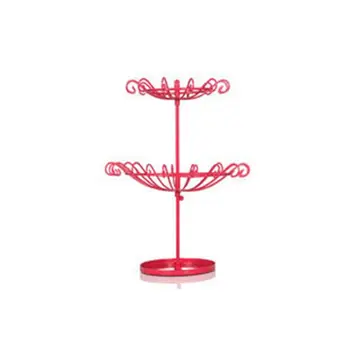 

Hot Cute 2-Tier Counter Top Spinner Jewelry Display Stand Bracelet Necklace Organizer Tree Hooks Storage Rack