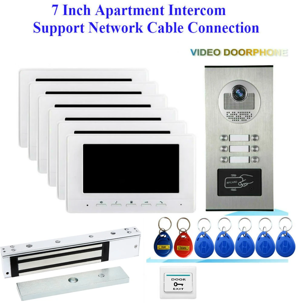 

7 Inch Wired Video Door Phone System Visual Doorbell Intercom TFT Color LCD Indoor Monitor Outdoor IR Camera for Home Apartment