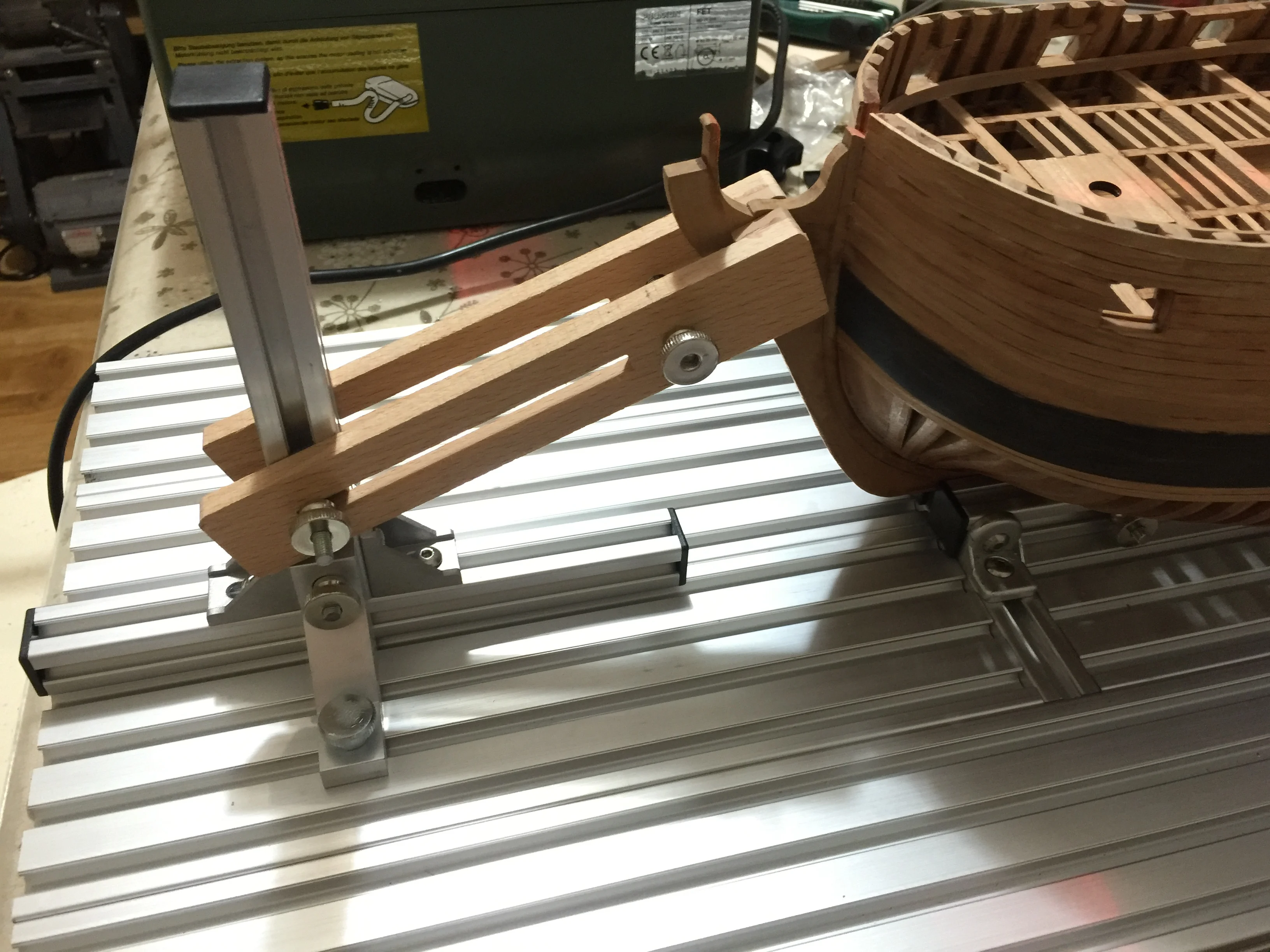 

wooden ship kit accessory tools wood sail ship Aluminium alloy slipway working base Building berth 1.28 M or 1 M